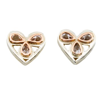 Silver & 9ct gold Clogau Stud Earrings